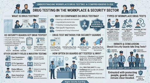 Do Security Guards Get Drug Tested? Infographic: Workplace Drug Testing Security Guards UK.