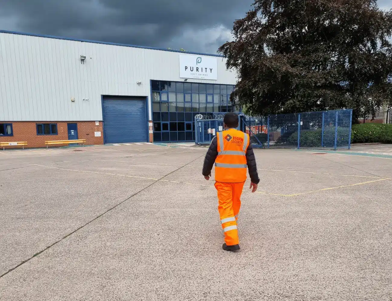 Licensed security officer on duty at a business site in Bath