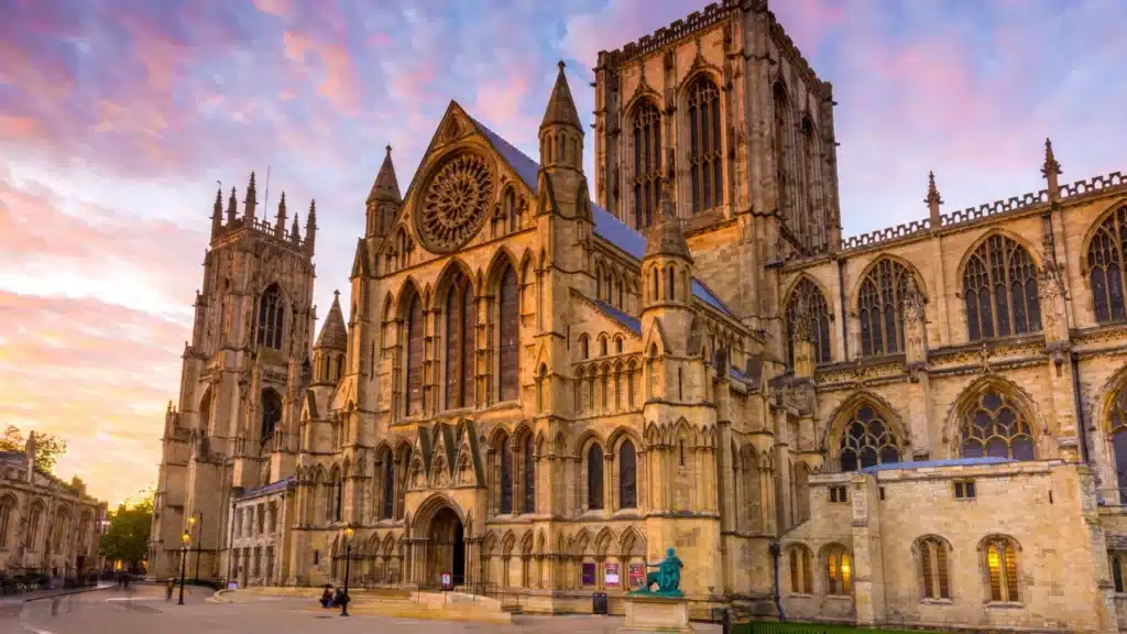 York Minster at sunset, symbolising the city for a discussion on is York a safe city