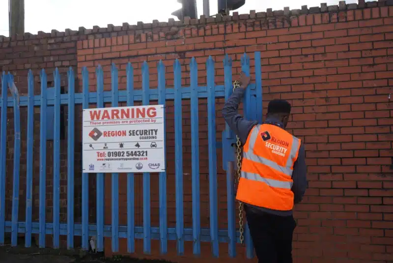 One of our guards providing Preston security guard services