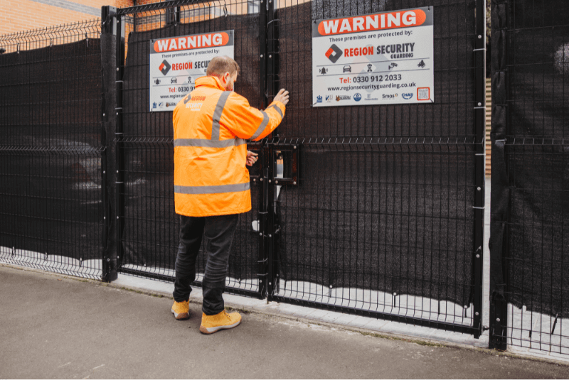 a region security guard proving manned guarding security in Liverpool