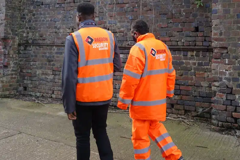 Two of our Durham security guards on a foot patrol