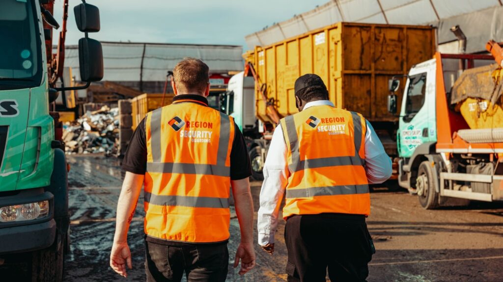 example of Region's construction security guards on site