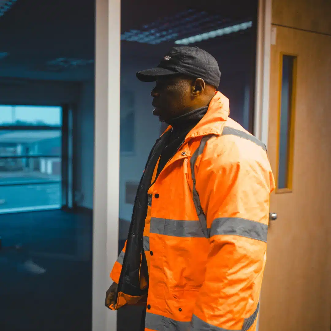 one of our security guards Durham working on a site