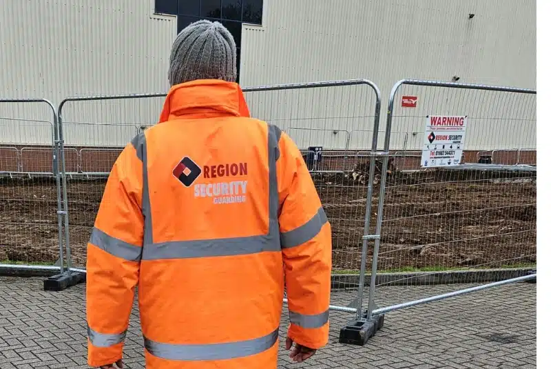 Leicester manned guarding officer keeping watch over a construction site