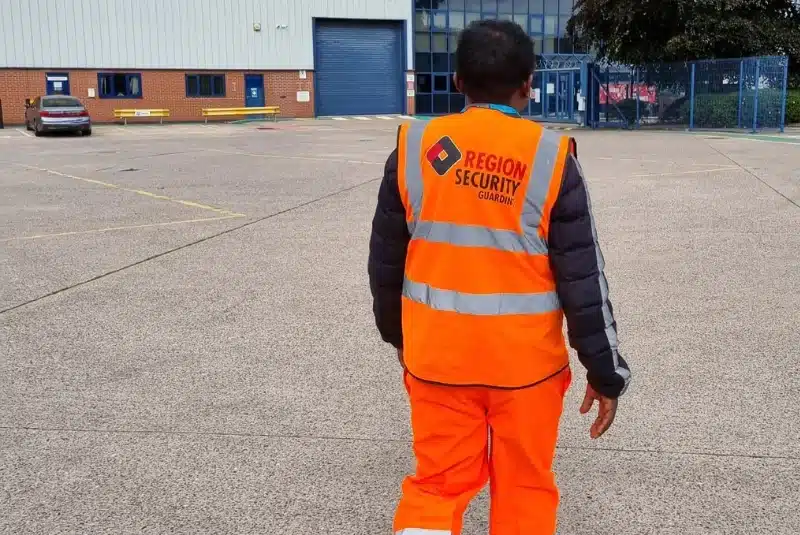 Manned guard patrolling industrial site in Hartlepool