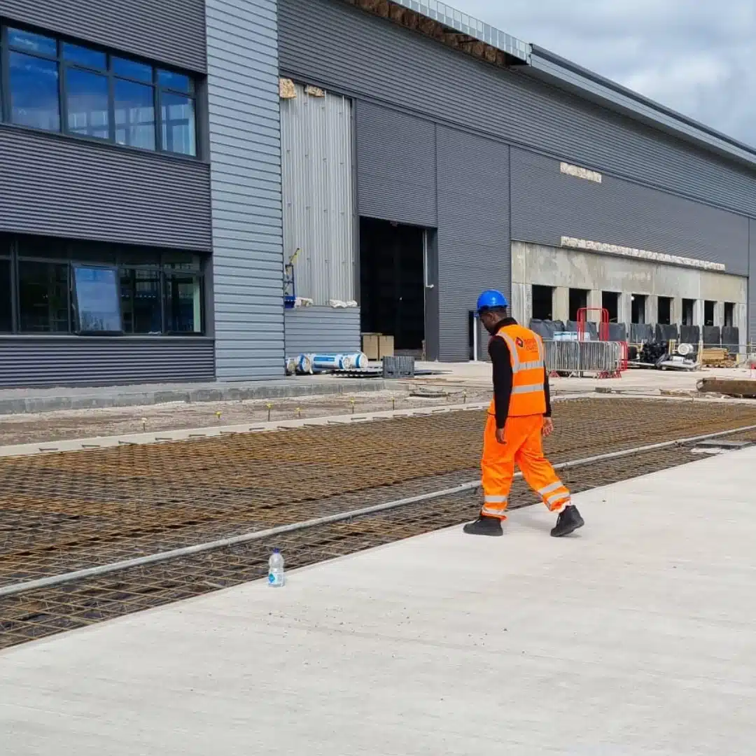 Manned guarding officer securing a warehouse in Derby
