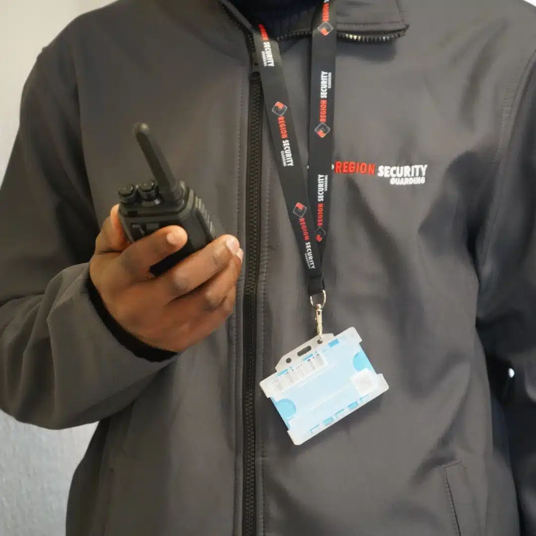 Middlesbrough retail manned security officer with radio on duty