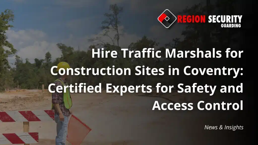 Hire traffic marshals for construction sites in Coventry like this experienced operative controlling site access at a busy building project.