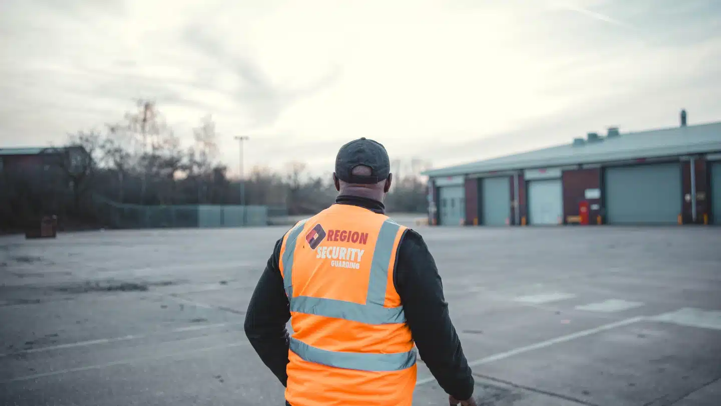 Professional security guard demonstrating high standards on site in Birmingham