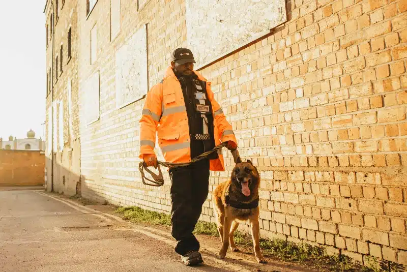 Our security company South Shields providing K9 security to a site