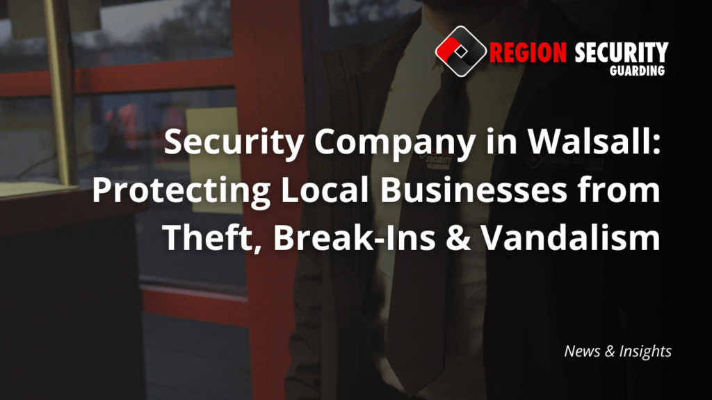 A Region Security Guarding professional, representing the security company in Walsall, is getting ready for a shift