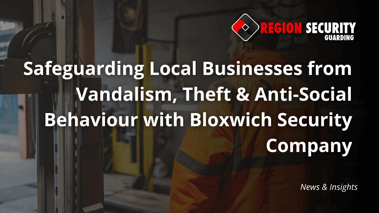 A security guard from our Bloxwich security company, Region Security Guarding, stands facing an opening in an industrial setting