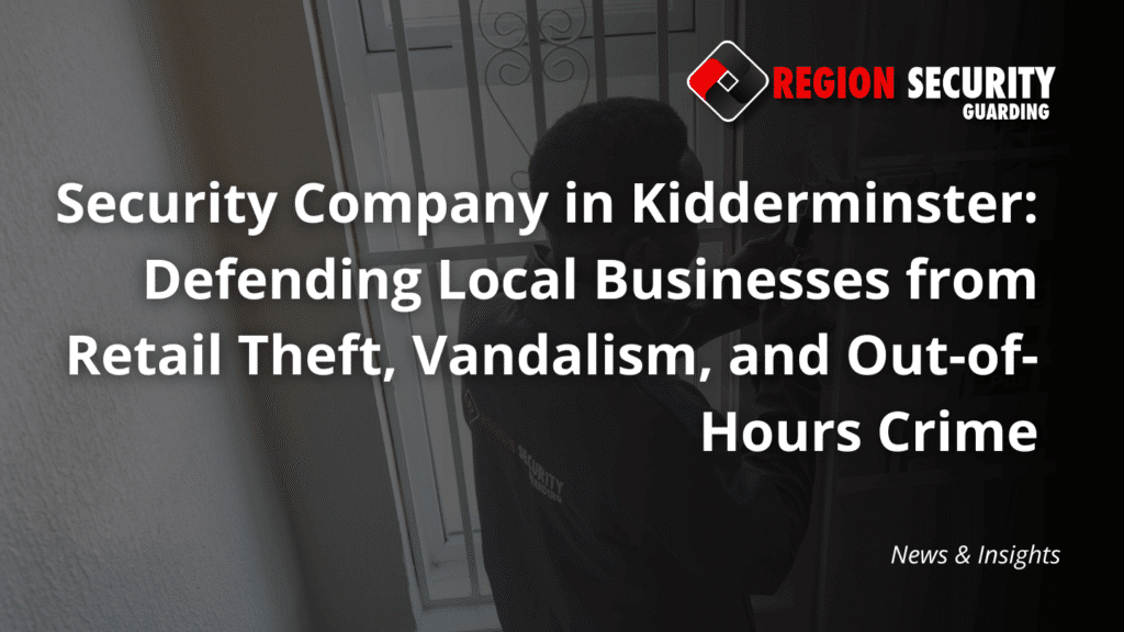 A security guard from our security company in Kidderminster stands near a barred window in an indoor setting