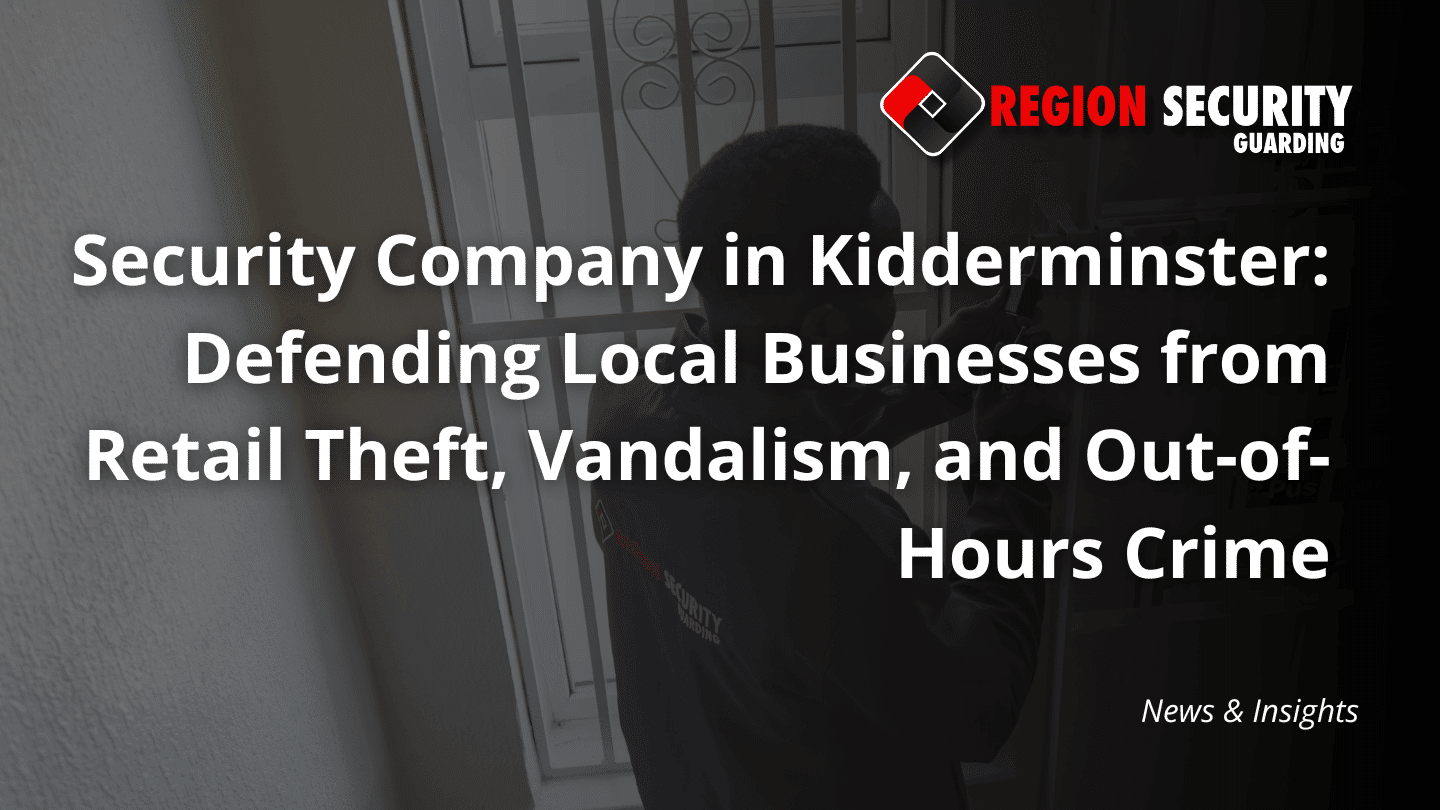 A security guard from our security company in Kidderminster stands near a barred window in an indoor setting