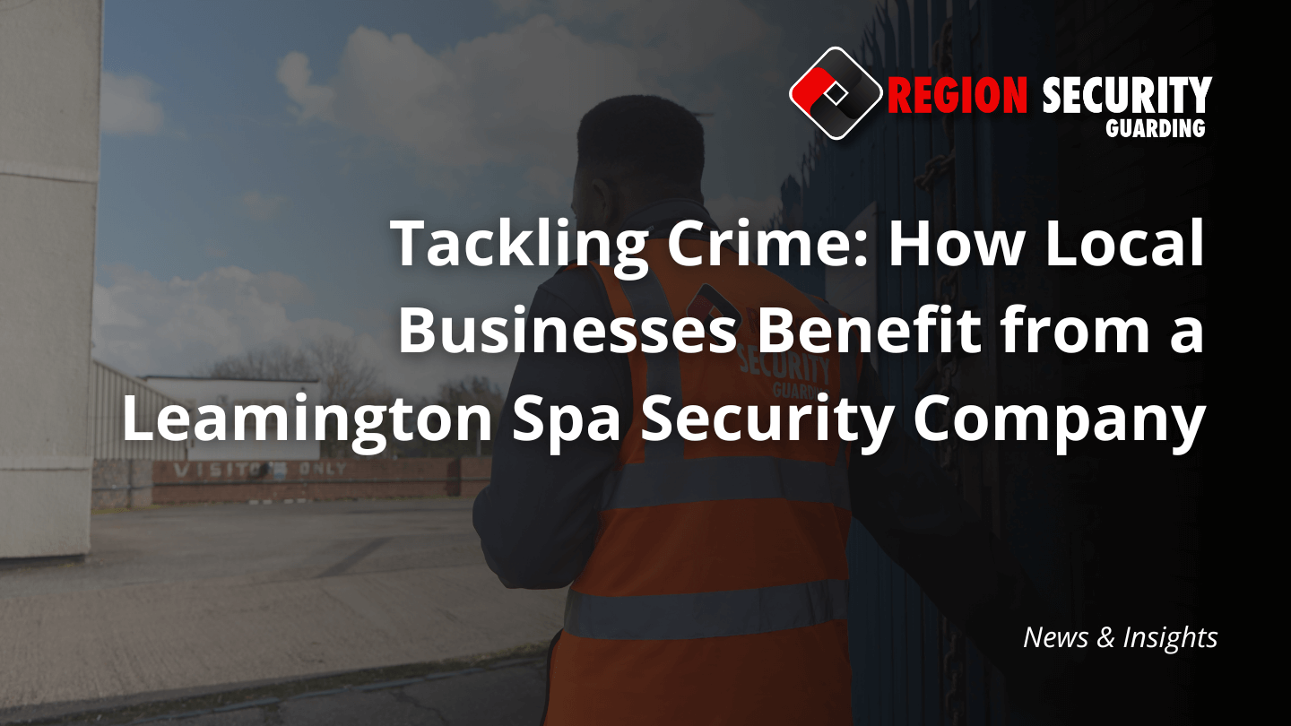 A security guard in a high-visibility vest from behind, representing our Leamington Spa security company.