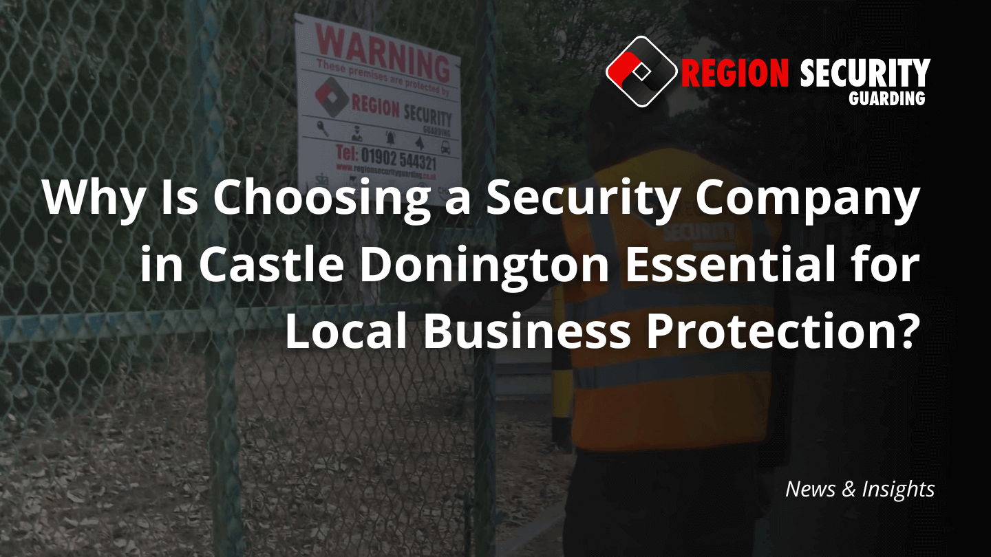 An officer from Region Security Guarding, a security company in Castle Donington, is shown ensuring a site gate is secured