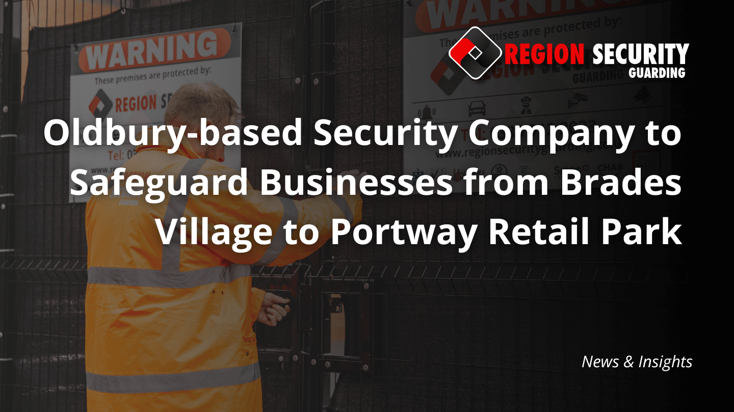 Our security guard inspecting a gate, representing our Oldbury-based security company protecting local businesses