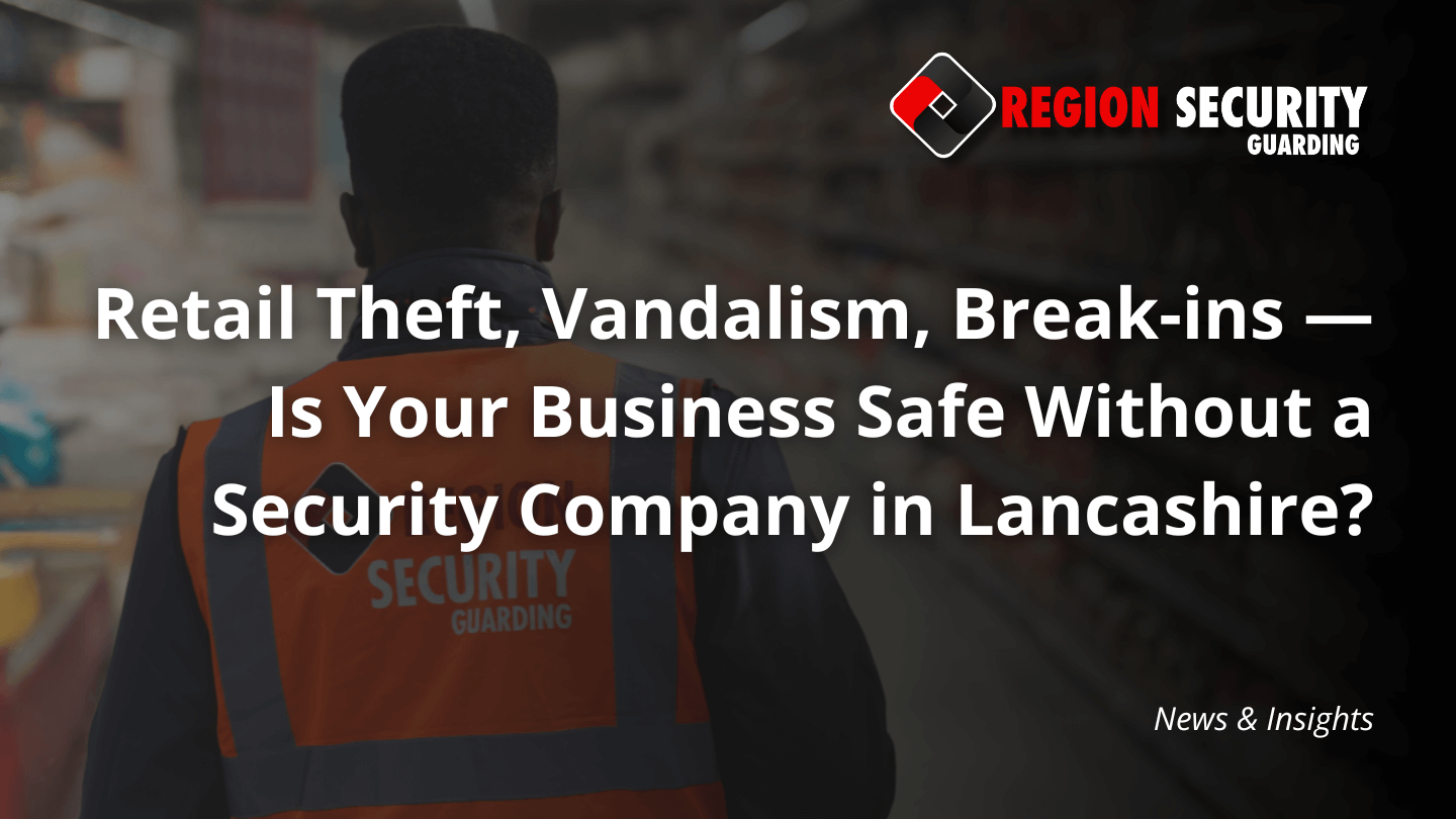 A professional from a security company in Lancashire provides a visible presence in a supermarket environment