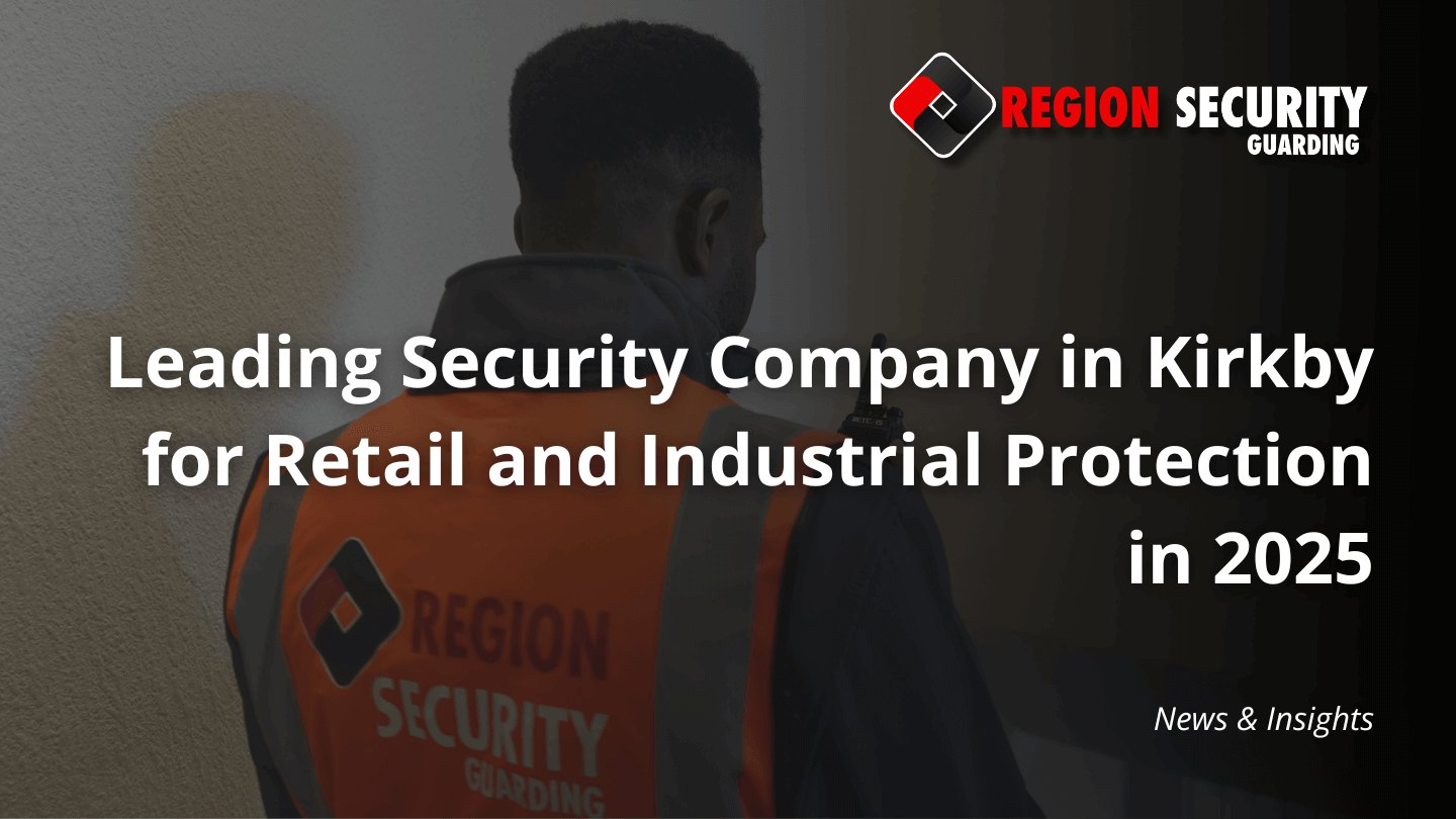 The reliable presence of a security company in Kirkby is shown as a guard performs a security check inside a building.