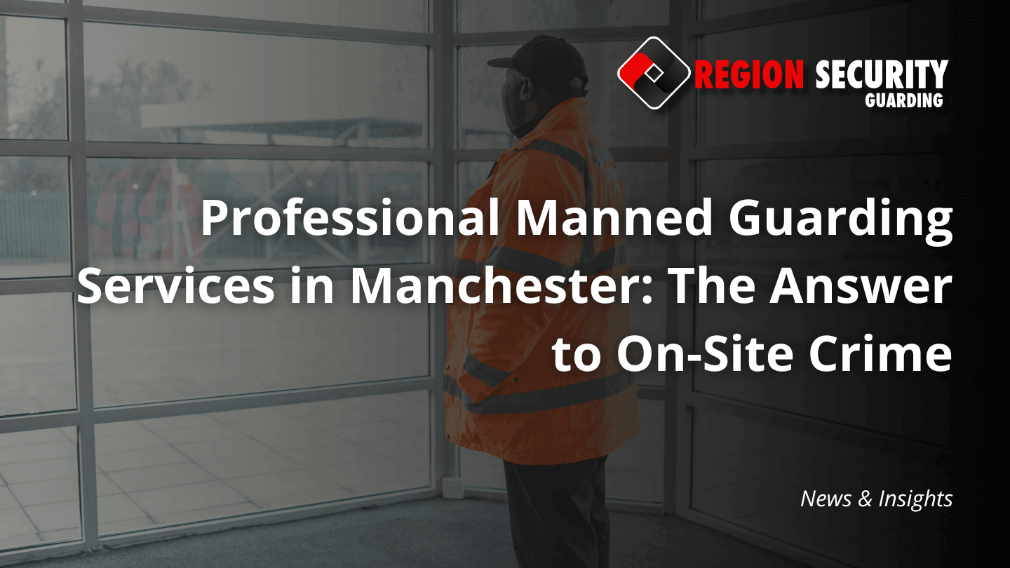 A security guard performing professional manned guarding services in Manchester by standing watch and observing his surroundings.