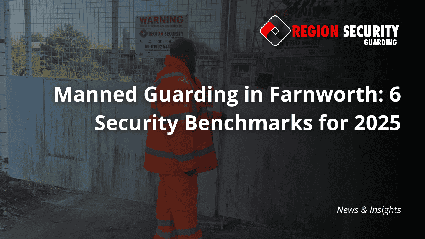 A security guard, showcasing manned guarding in Farnworth, manages an access gate to ensure site security.
