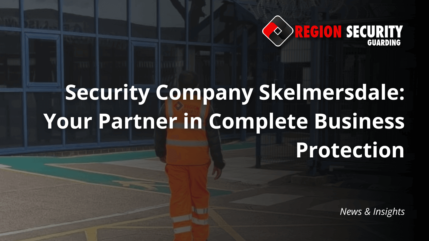 A security personnel from a security company Skelmersdale is shown on patrol outside a business premises, demonstrating a visible commitment to business protection.