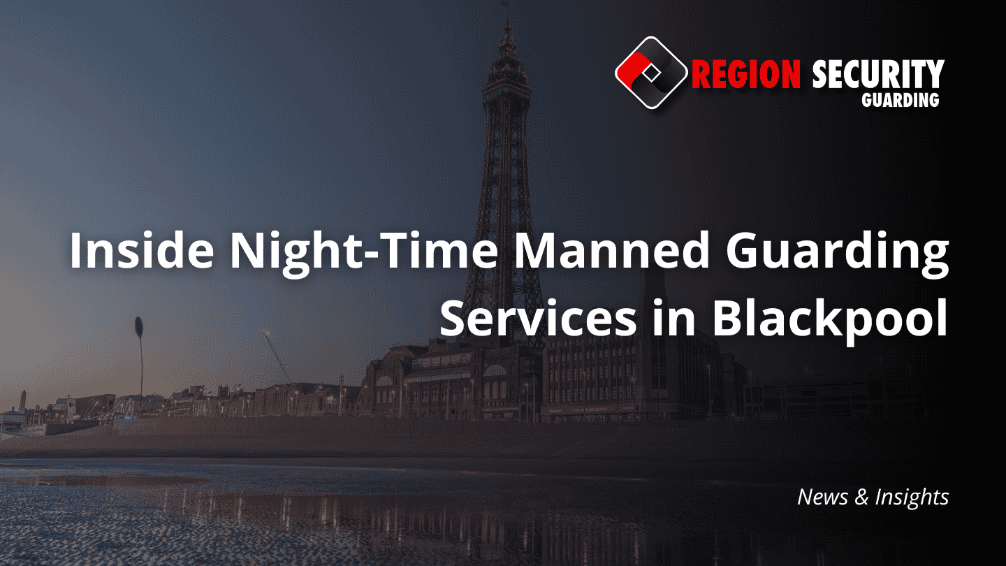 A twilight view of Blackpool's promenade and tower, illustrating the vigilance of manned guarding services in Blackpool protecting local businesses and attractions.