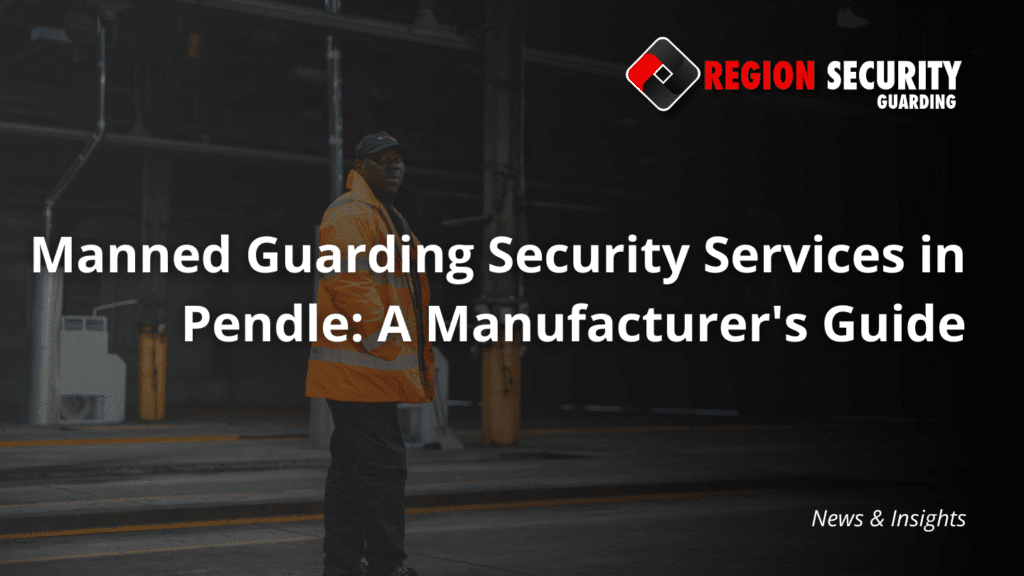 An officer in hi-vis clothing on patrol indoors, providing manned guarding security services in Pendle for an industrial facility.