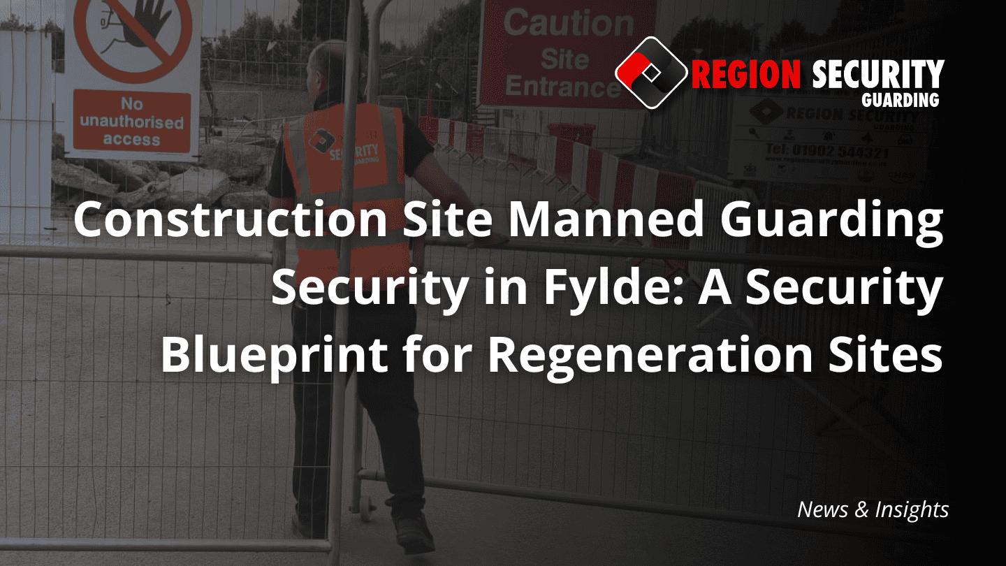 This image shows a professional guard managing access at a building site, illustrating construction site manned guarding security in Fylde.