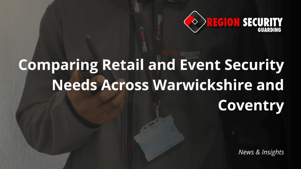 A close-up of a security guard holding a radio and ID badge, symbolising best security solutions for local businesses in Coventry.