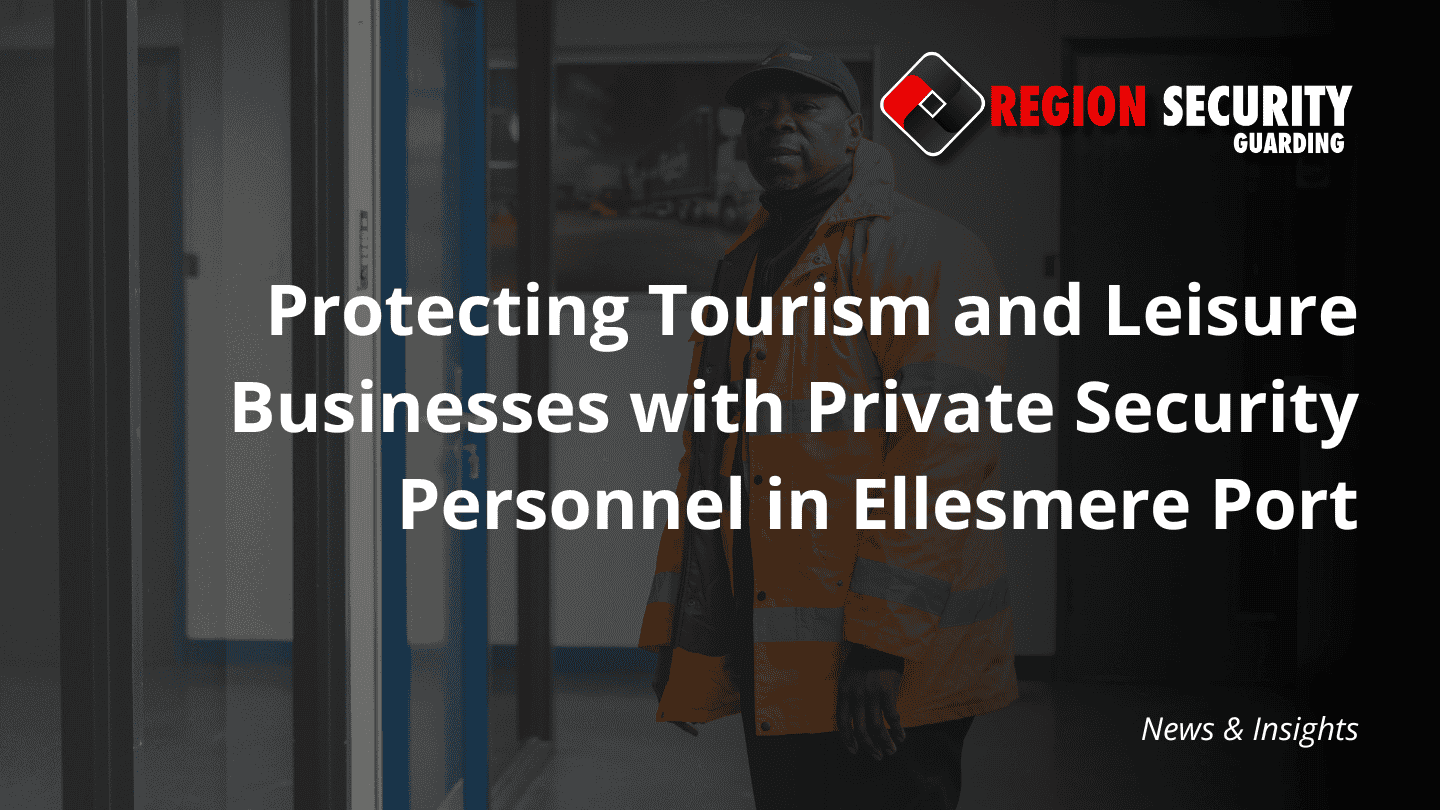 A dedicated guard monitoring an entrance point, highlighting the role of private security personnel in Ellesmere Port in protecting businesses.