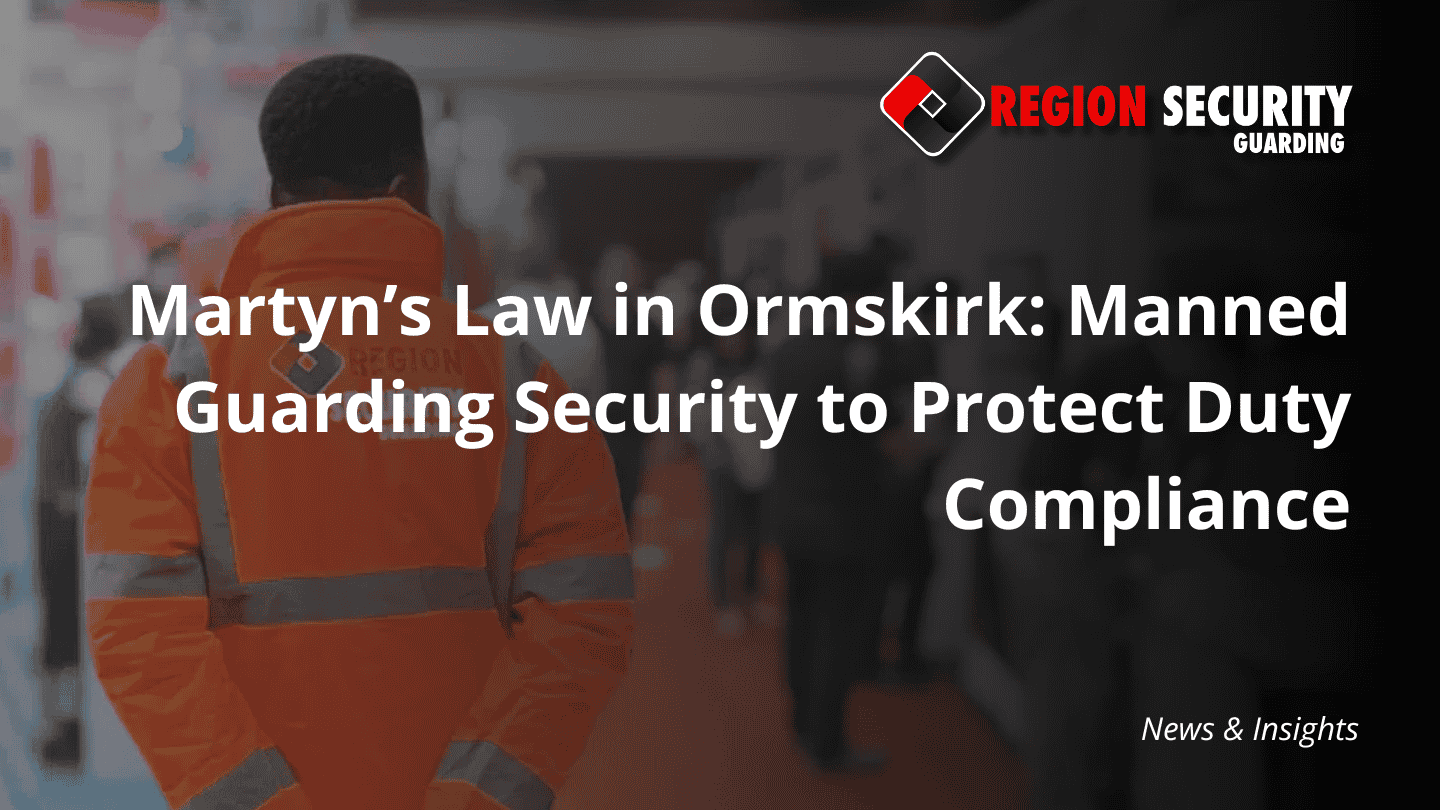 A guard on patrol in a crowd, symbolising the efforts to ensure Martyn’s Law in Ormskirk compliance at public events.