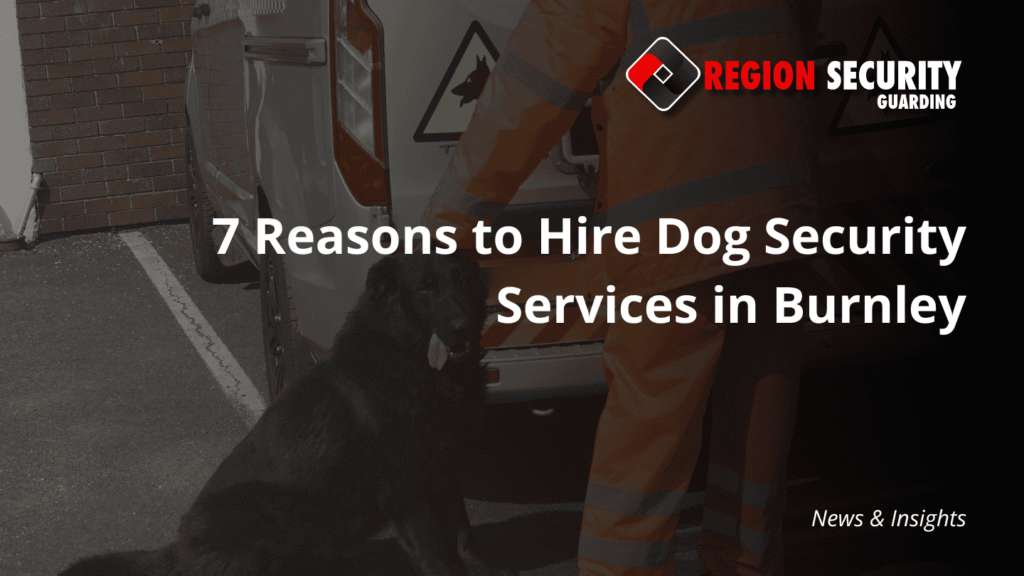 Close-up of a security dog and its handler near a vehicle, demonstrating the professional standard of dog security services in Burnley.