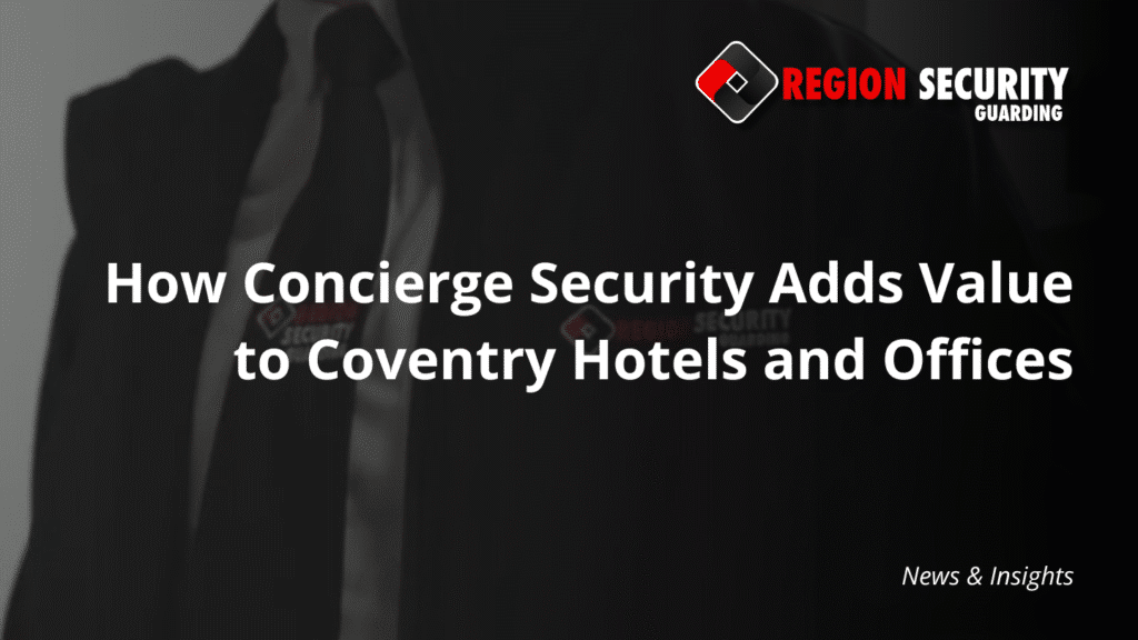 Close-up of a security guard's professional suit and tie, highlighting the benefits of concierge security Coventry provides.