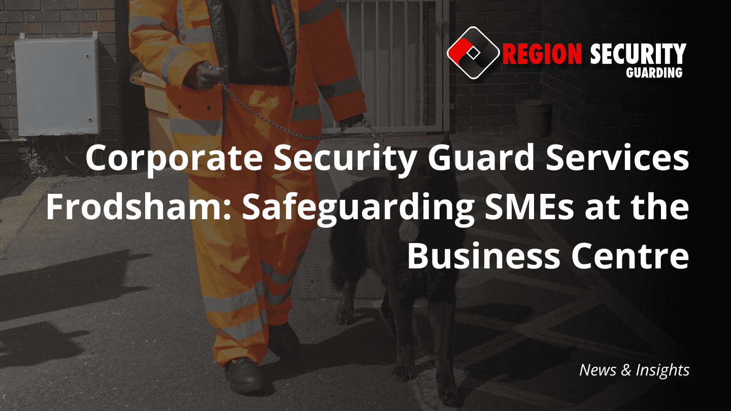 This image shows a professional handler and security dog, illustrating the use of corporate security guard services Frodsham for business premises.