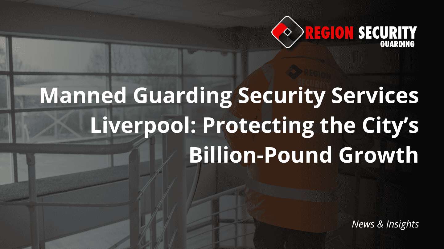 This image shows a professional security officer on an internal patrol route, illustrating dedicated manned guarding security services Liverpool.
