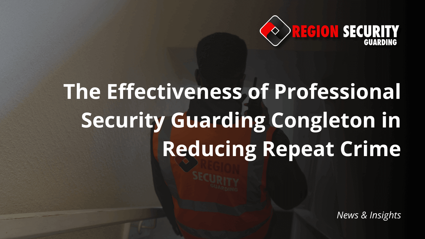 Uniformed security officer standing alert on an internal patrol route, highlighting professional security guarding Congleton services.