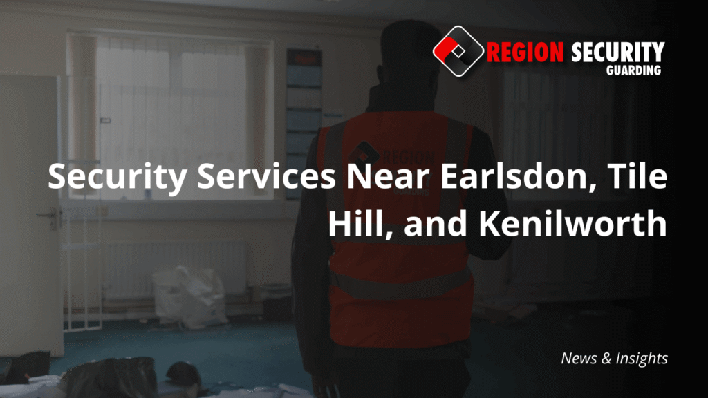 This image shows a security officer inspecting an interior space, illustrating the dedicated security services near Earlsdon.