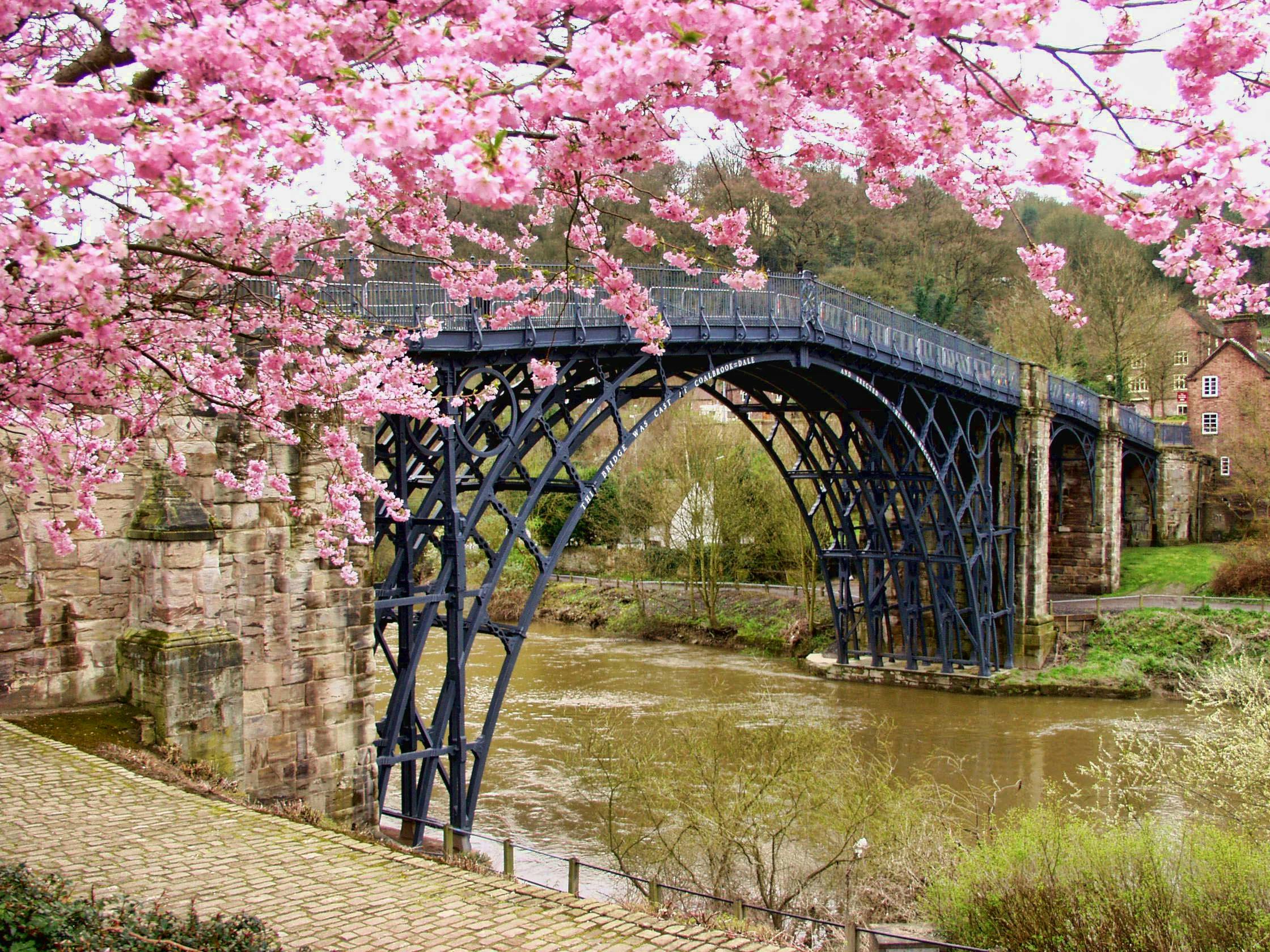 A bridge in telford with flowers blooming around asking for security.