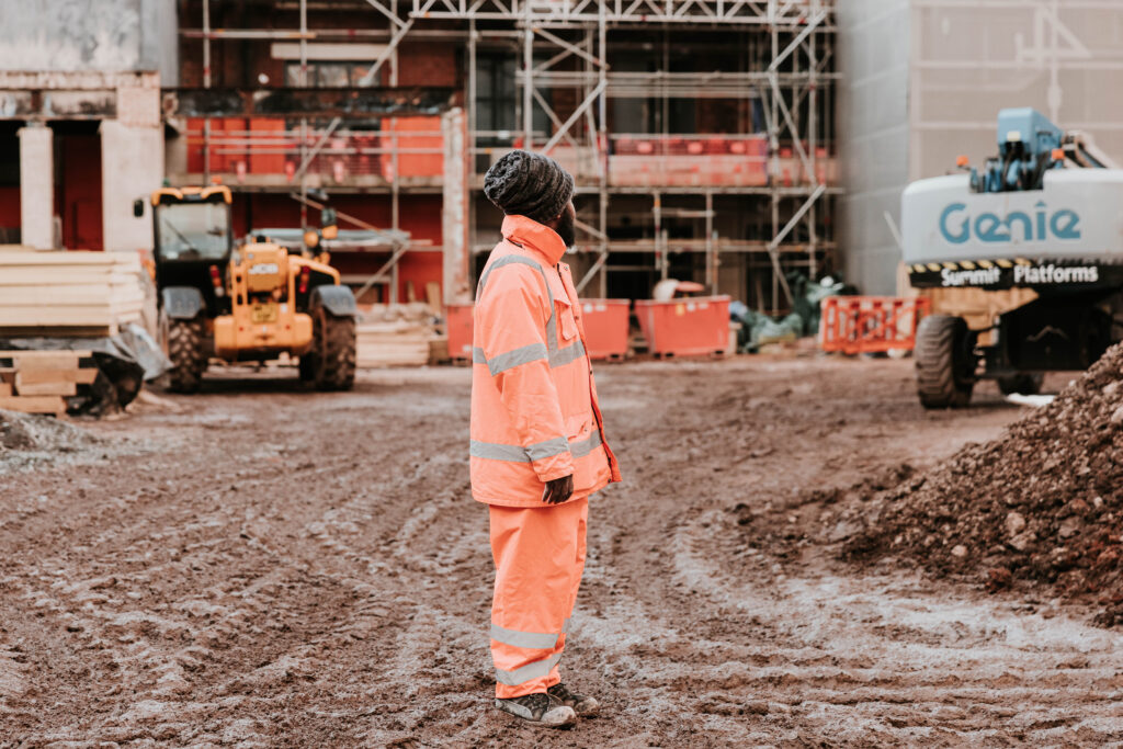 construction site security guard in watch