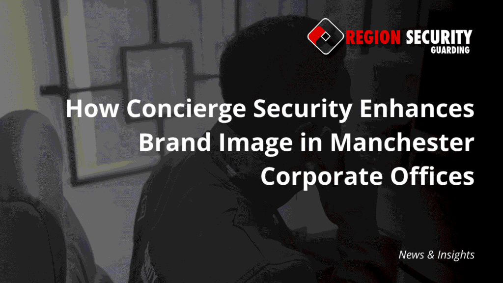A security professional sits at a desk, speaking on the phone, demonstrating the service provided by concierge security for Manchester corporate offices.
