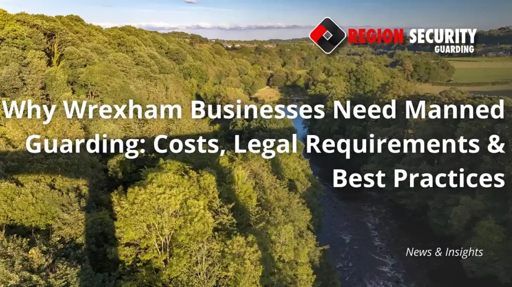 Pale green blog banner highlighting why Wrexham businesses need manned guarding