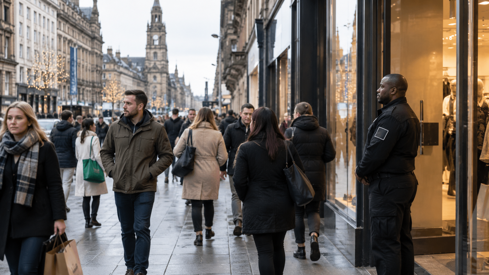 Glasgow retail staff safety during peak hours